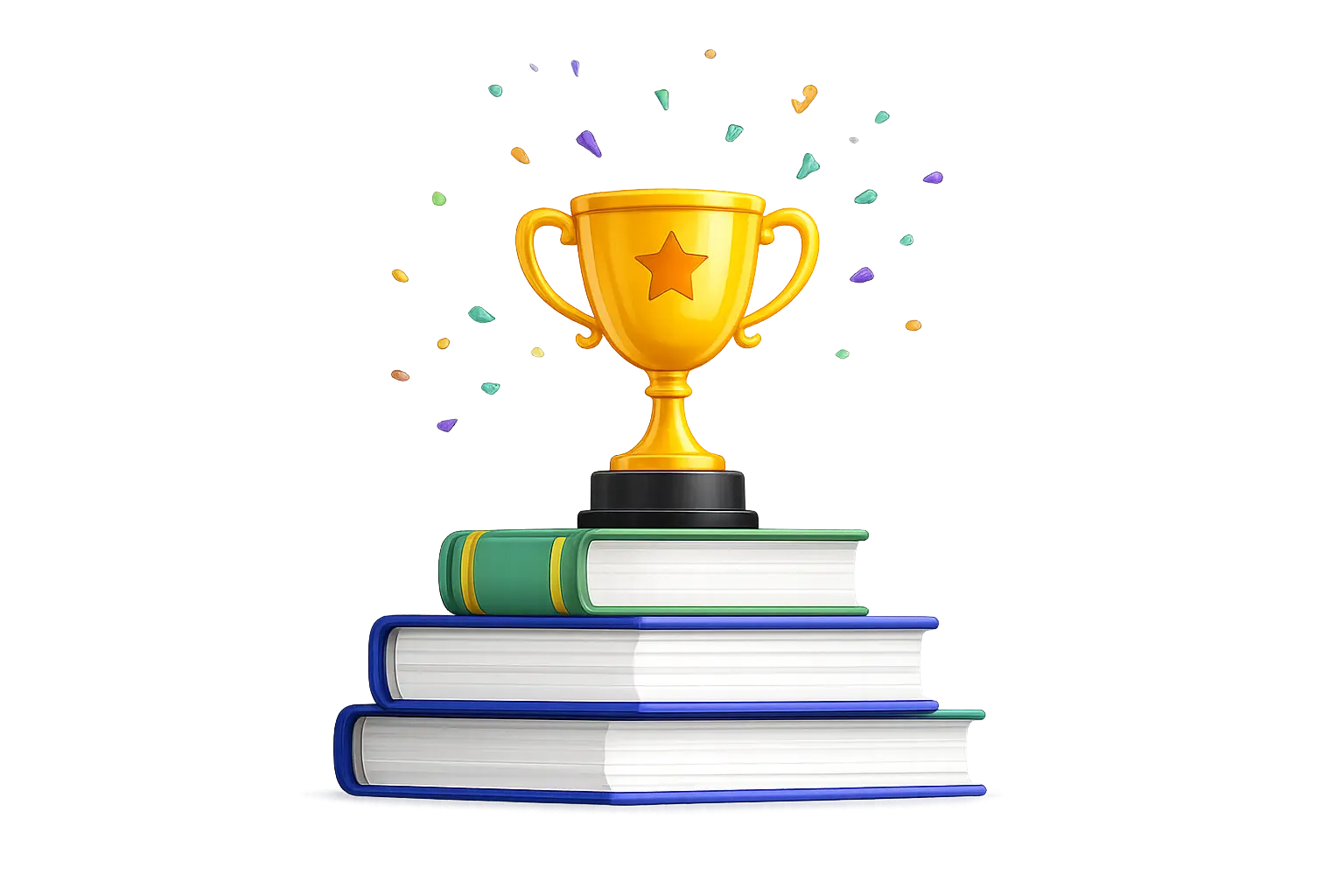 Trophy on books